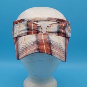 Plaid Orange UT University of Texas At Austin Longhorns Visor